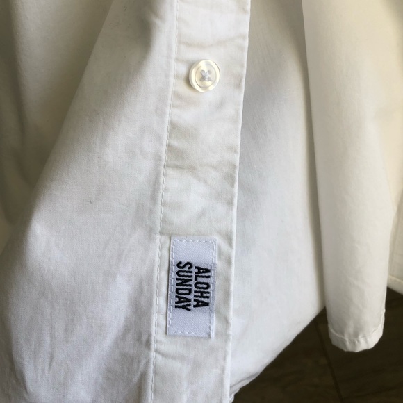 Aloha Sunday Button Down Short Sleeve White Mens Medium - Picture 4 of 6
